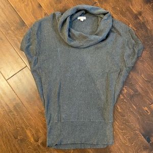 Oversized cowl neck short sleeve sweater